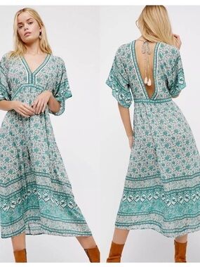 Spell Kombi Sage Midi Dress S EUC